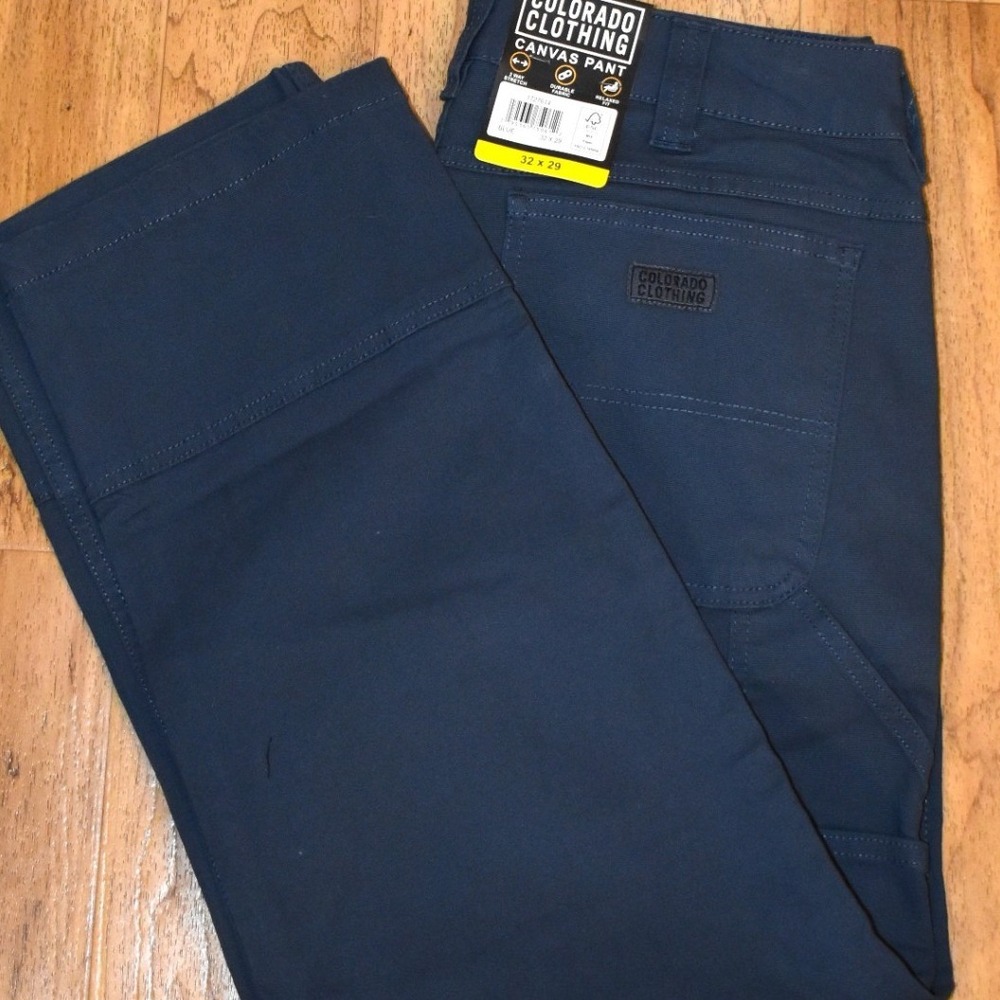 Colorado Clothing Canvas‎ Pant Mens 32x27 Blue NEW Utility Stretch Relaxed Fit